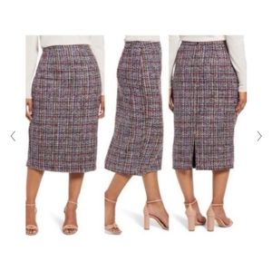 Halogen Callie Tweed Pencil Skirt, New